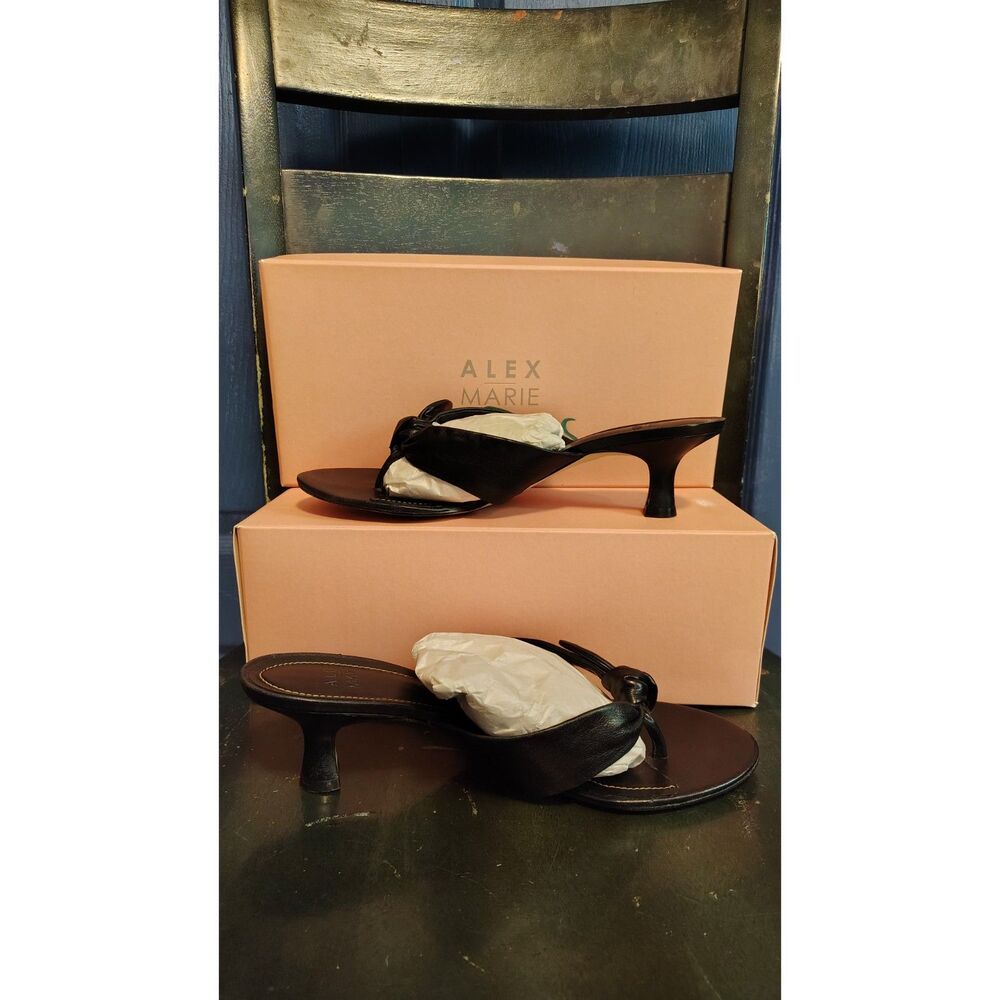 Alex Marie Women's Black 2" Heels‎ Bow Tie Strap size 8.5